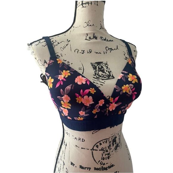 Victoria's Secret Pink SZ 34DD floral print wear everywhere wireless bra - Picture 1 of 4
